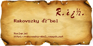 Rakovszky Ábel névjegykártya